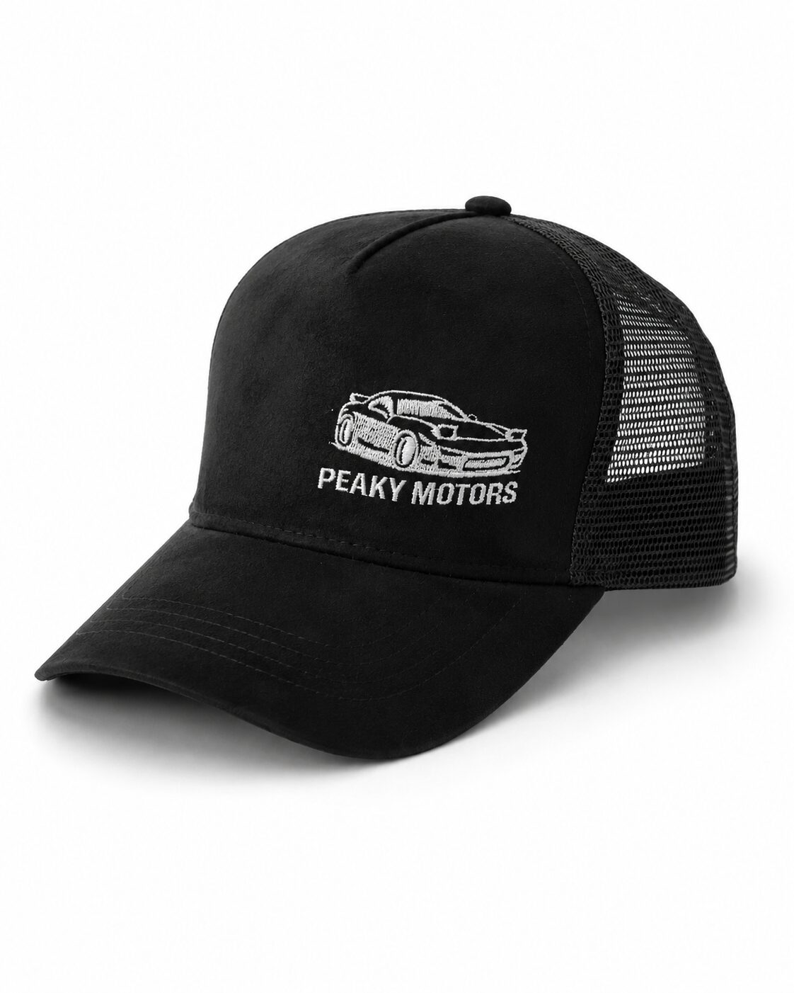 Peaky Motors Premium Trucker Caps – Peaky Motor Logo (svart/sølv)