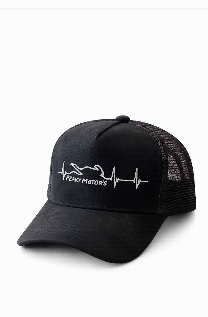 Peaky Motors Premium Trucker Caps – Original Logo (Svart/Sølv)