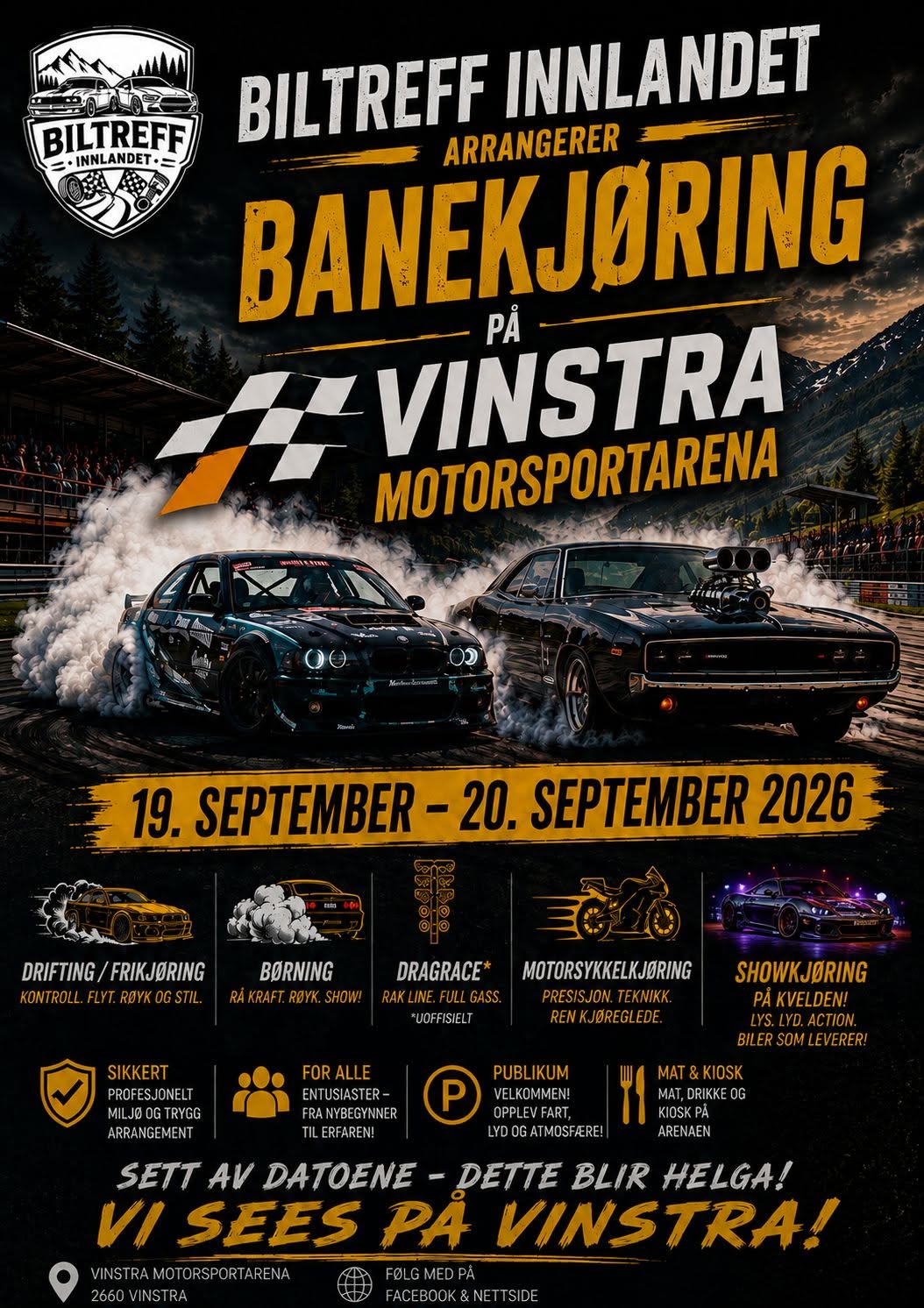 Banekjøring og show – Vinstra 2026